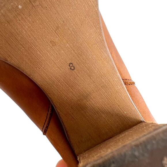 MADEWELL Lonny Leather Ankle Boot 3 1/2 inch Heel in Tan Women's Size 8 - Picture 11 of 11